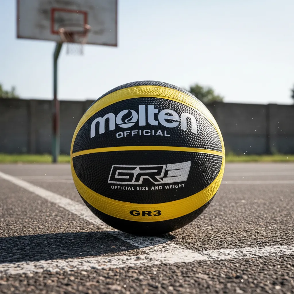 [A000028585] Balón de Baloncesto Molten BGR3 Giugiaro Hule Natural (Negro/Amarillo)