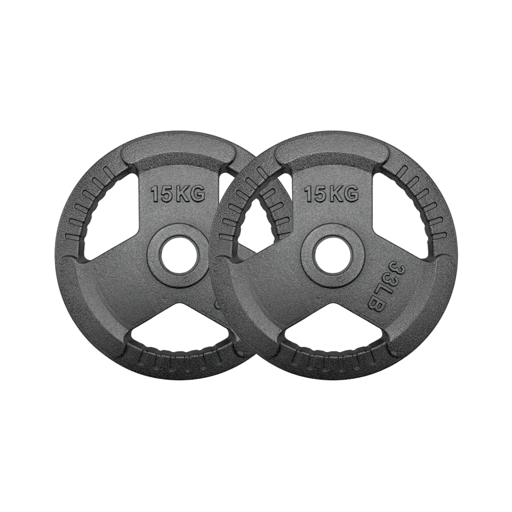 Par de Discos de Acero IronFit 3 brazos 15kg 2"