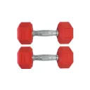 Par de Mancuernas Hexagonales Rojas IronFit 10 Lbs