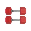 Par de Mancuernas Hexagonales Rojas IronFit 15 Lbs