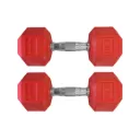 Par de Mancuernas Hexagonales Rojas IronFit 20 Lb