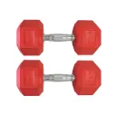 Par de Mancuernas Hexagonales Rojas IronFit 25 Lb