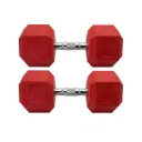 Par de Mancuernas Hexagonales Rojas IronFit 40 Lb