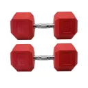 Par de Mancuernas Hexagonales Rojas IronFit 45 Lb