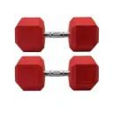 Par de Mancuernas Hexagonales Rojas IronFit 50 Lbs