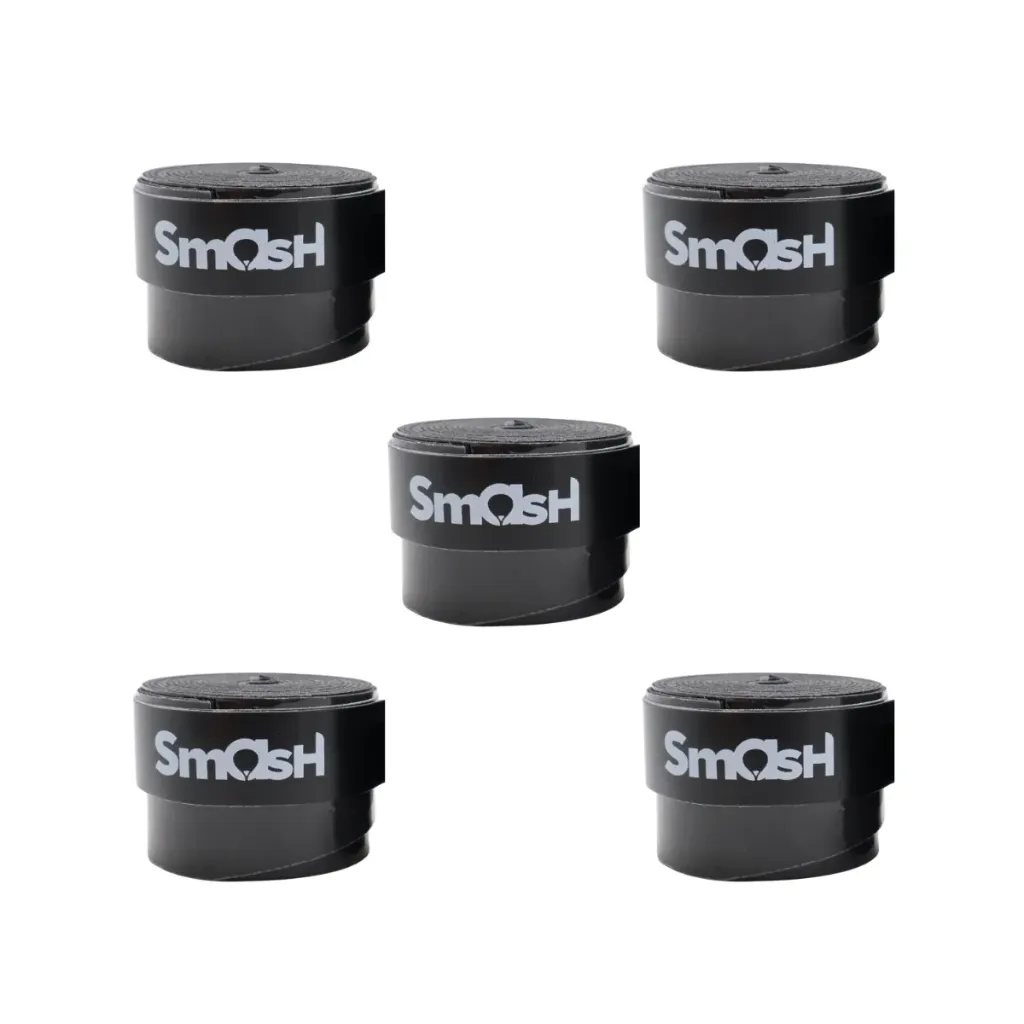 [A000029144] Set de 5 Cubre Grip Smash para Raqueta de Pádel (Negro)