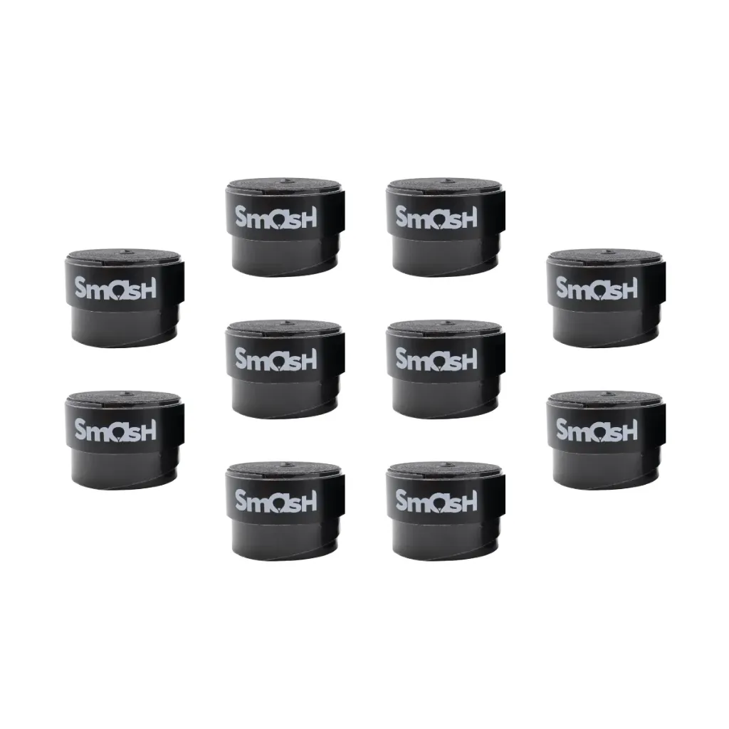 [A000029150] Set de 10 Cubre Grip Smash para Raqueta de Pádel (Negro)