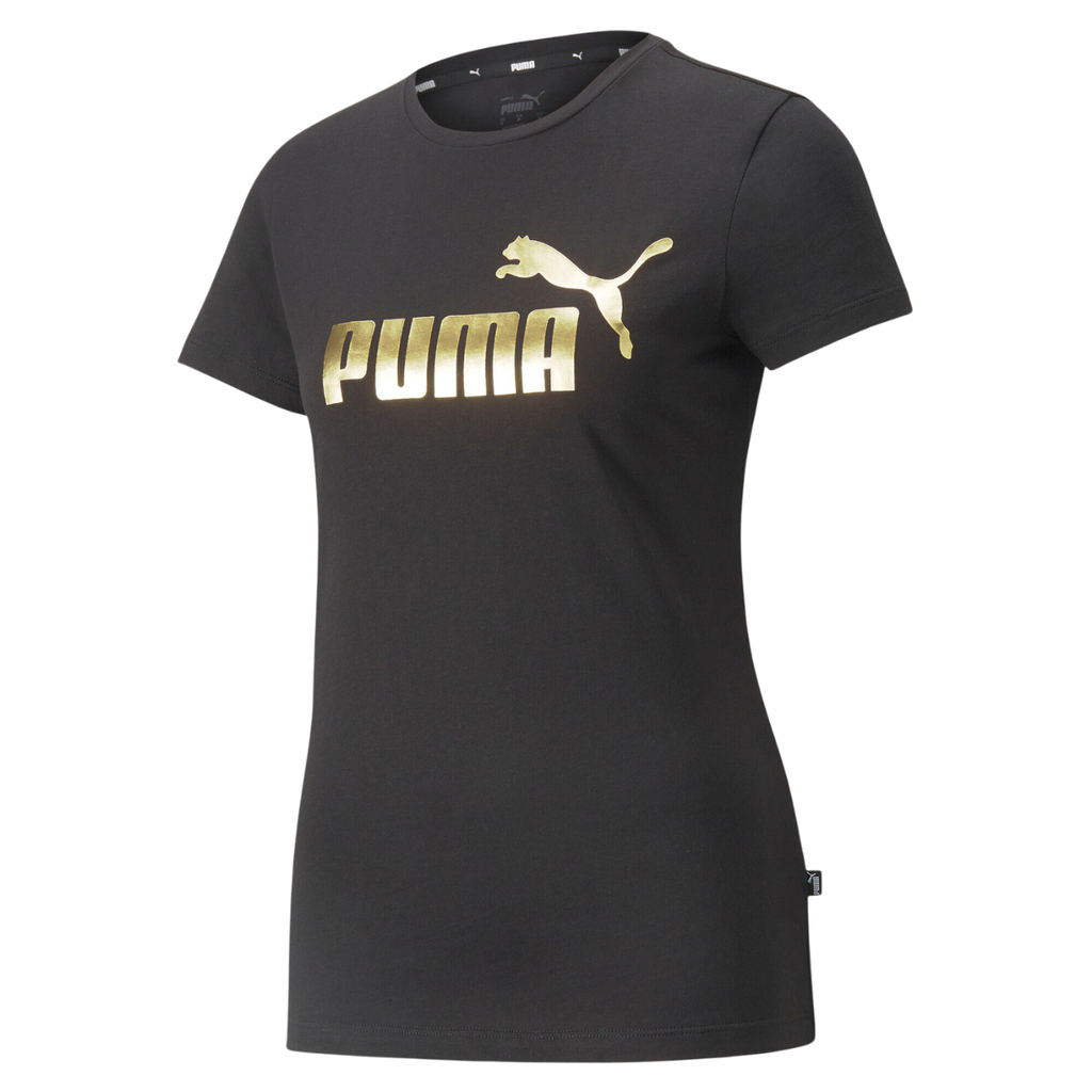 [A00007975] Playera Puma Essentials+ para mujer (Negro/Oro, XS)