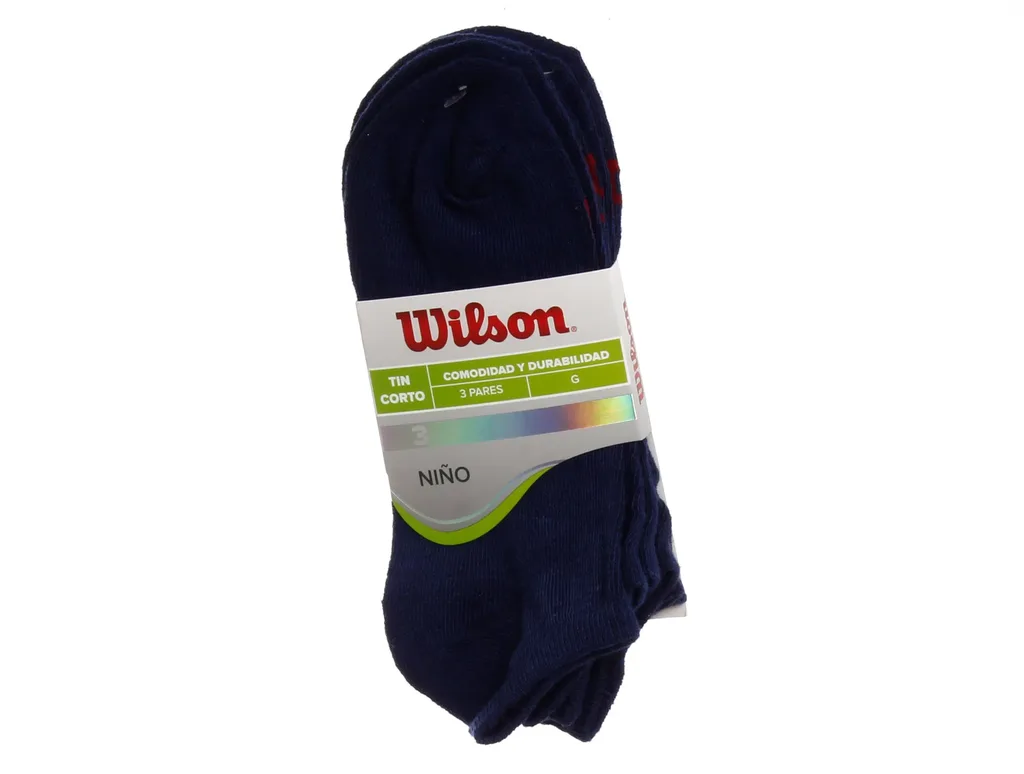 [A000013969] Calcetines Wilson infantil 3 pares (Negro, M)