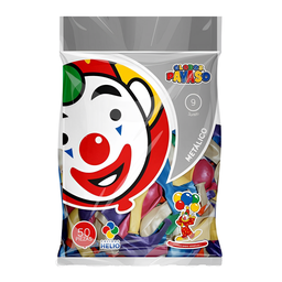 Pack 50 globos Payaso Metálico No. 9