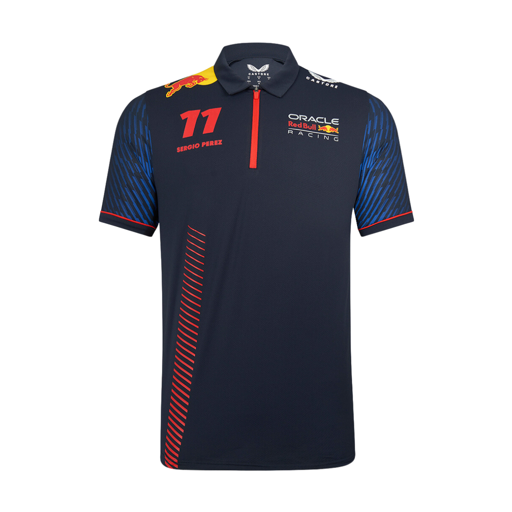 Playera Castore F1 Red Bull Sergio Pérez Team 2023 tipo polo para hombre