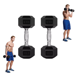 [A000027681] Par de Mancuernas Hexagonales IronFit 10 Lbs